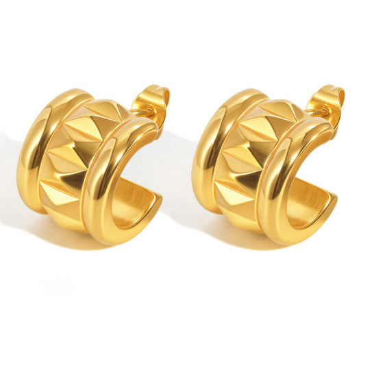 Dots Gold Hoops