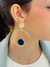 Load image into Gallery viewer, Blue Zoé Statement Earrings
