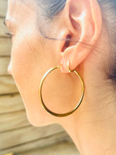 Load image into Gallery viewer, Medium Gold Steel Hoops
