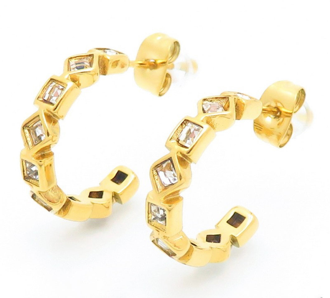 Santos Blanco Gold Hoops