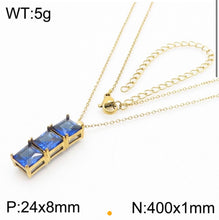 Load image into Gallery viewer, Blue Block Gold Chain
