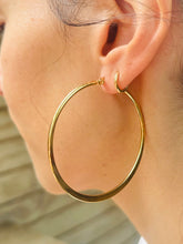 Load image into Gallery viewer, Large Gold Steel Hoops
