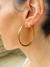 Load image into Gallery viewer, Medium Gold Steel Hoops
