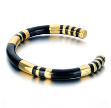 Load image into Gallery viewer, Black Train Gold Bangle
