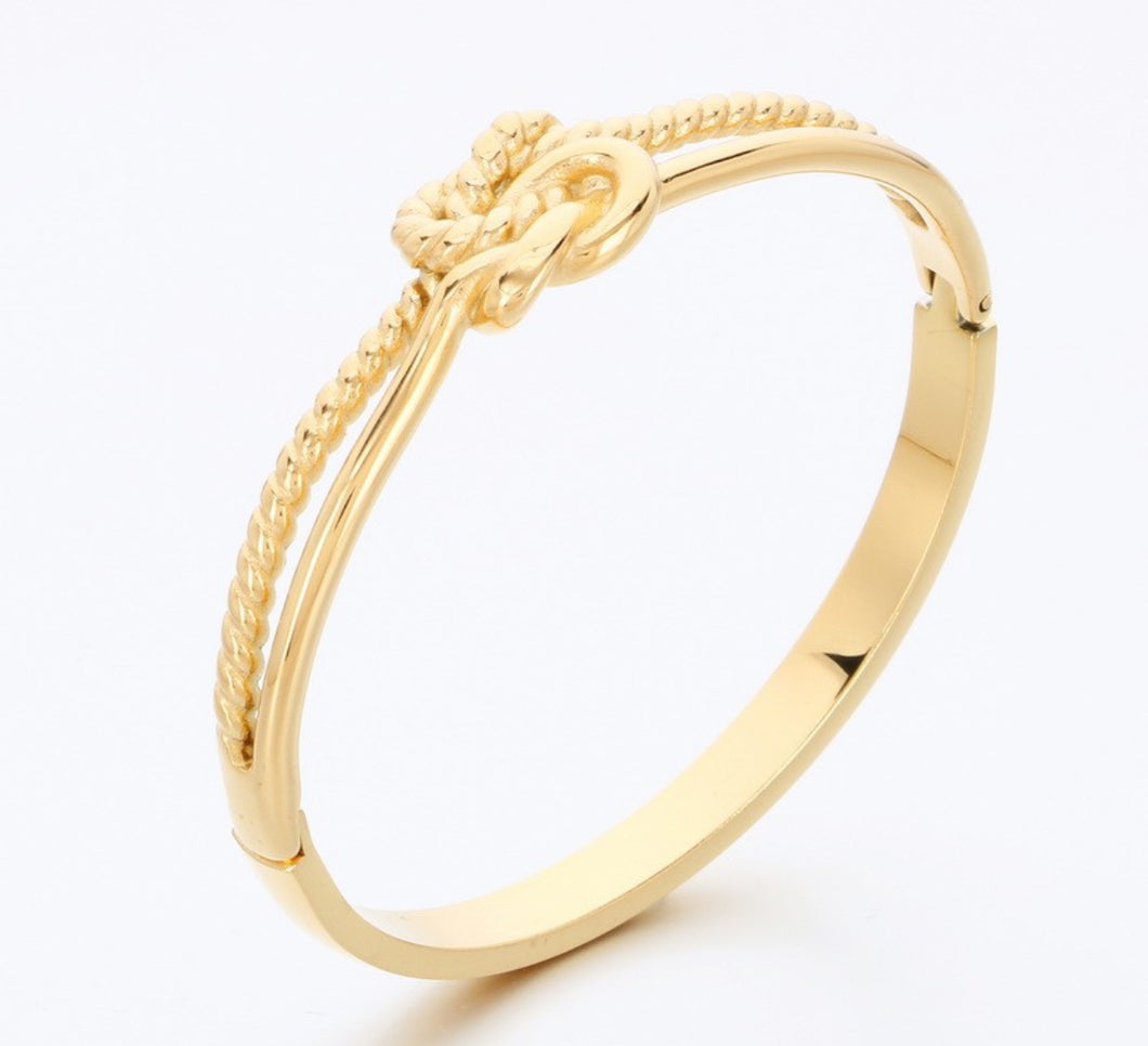Double Knot Gold Bangle