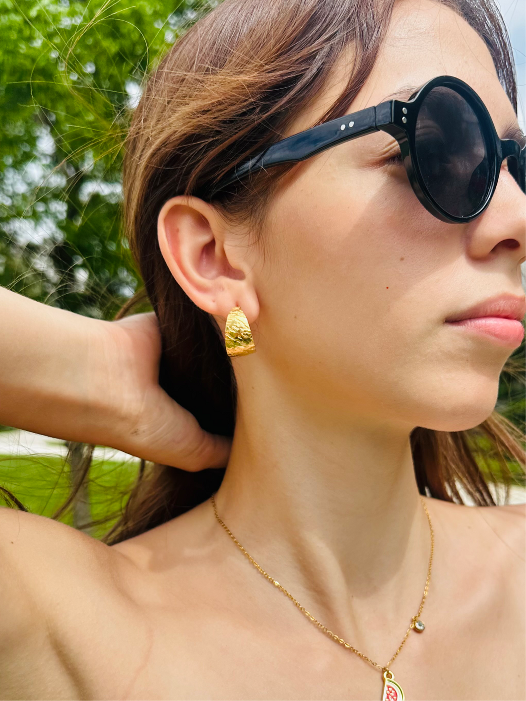 Camino de Luna Gold Hoops