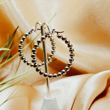 Load image into Gallery viewer, Silver Steel Bubble Hoops
