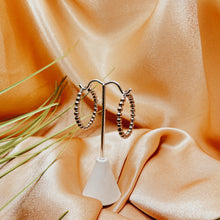 Load image into Gallery viewer, Silver Steel Bubble Hoops
