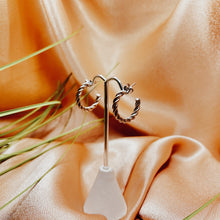 Load image into Gallery viewer, Silver Steel Rope Hoops
