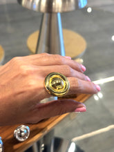 Load image into Gallery viewer, Button Gold Steel Ring
