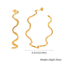 Load image into Gallery viewer, Waves Gold Hoops
