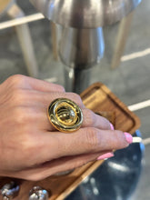 Load image into Gallery viewer, Button Gold Steel Ring
