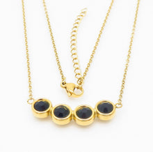 Load image into Gallery viewer, Black Circle Crystal Gold Chain
