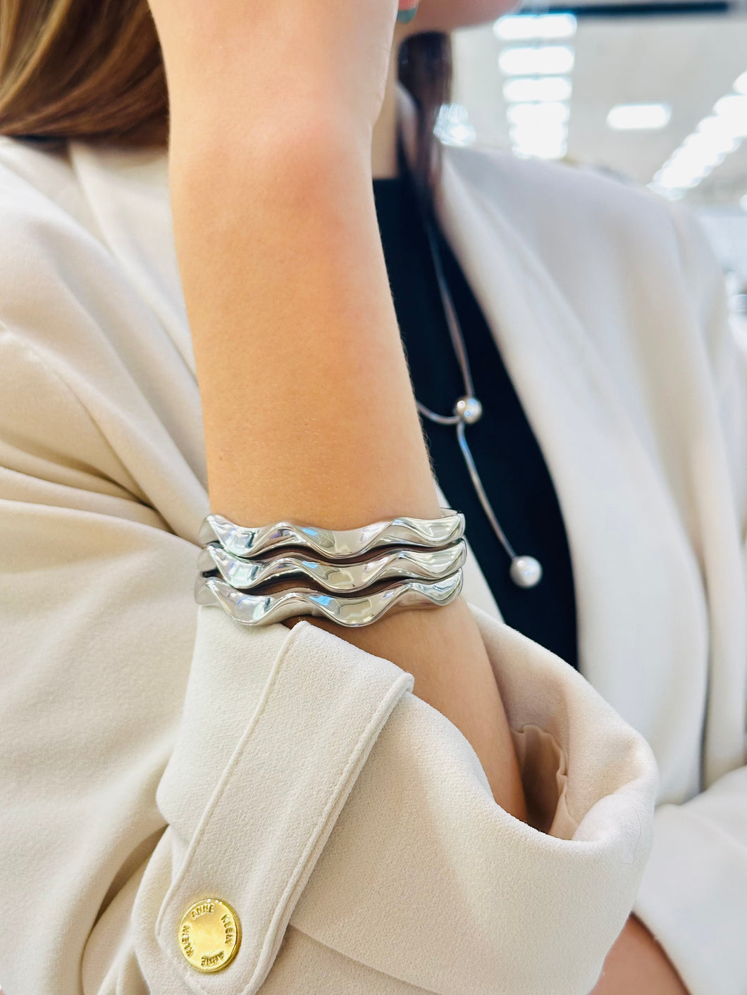 Waves Steel Bangle
