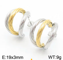 Load image into Gallery viewer, Twist Two Tone Hoops

