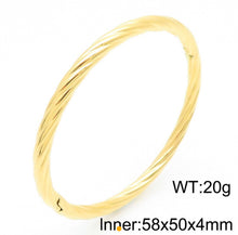 Load image into Gallery viewer, Twist Gold Bangle
