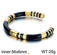 Load image into Gallery viewer, Black Train Gold Bangle
