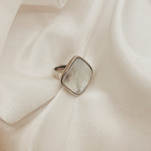 Load image into Gallery viewer, Silver Steel Mother Pearl Ring
