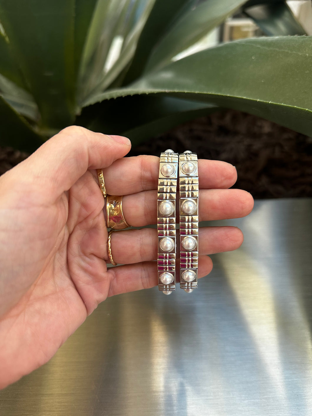 Rubio Pearl Steel Bracelet